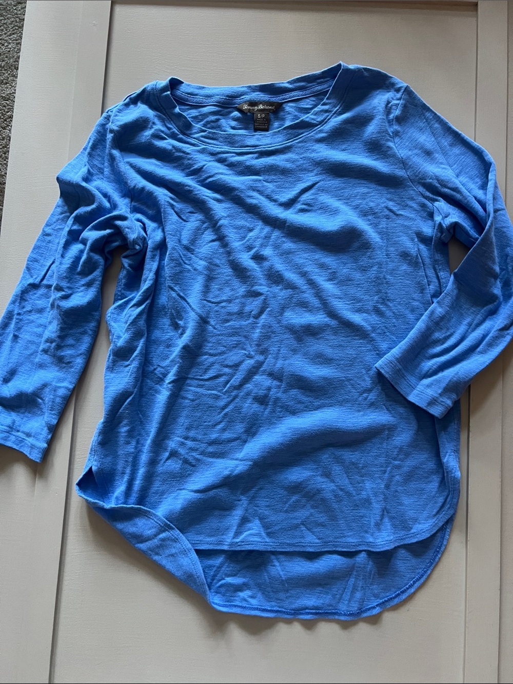 Tommy Bahama Women's Blue Scoop-Neck 3/4 Sleeve Top